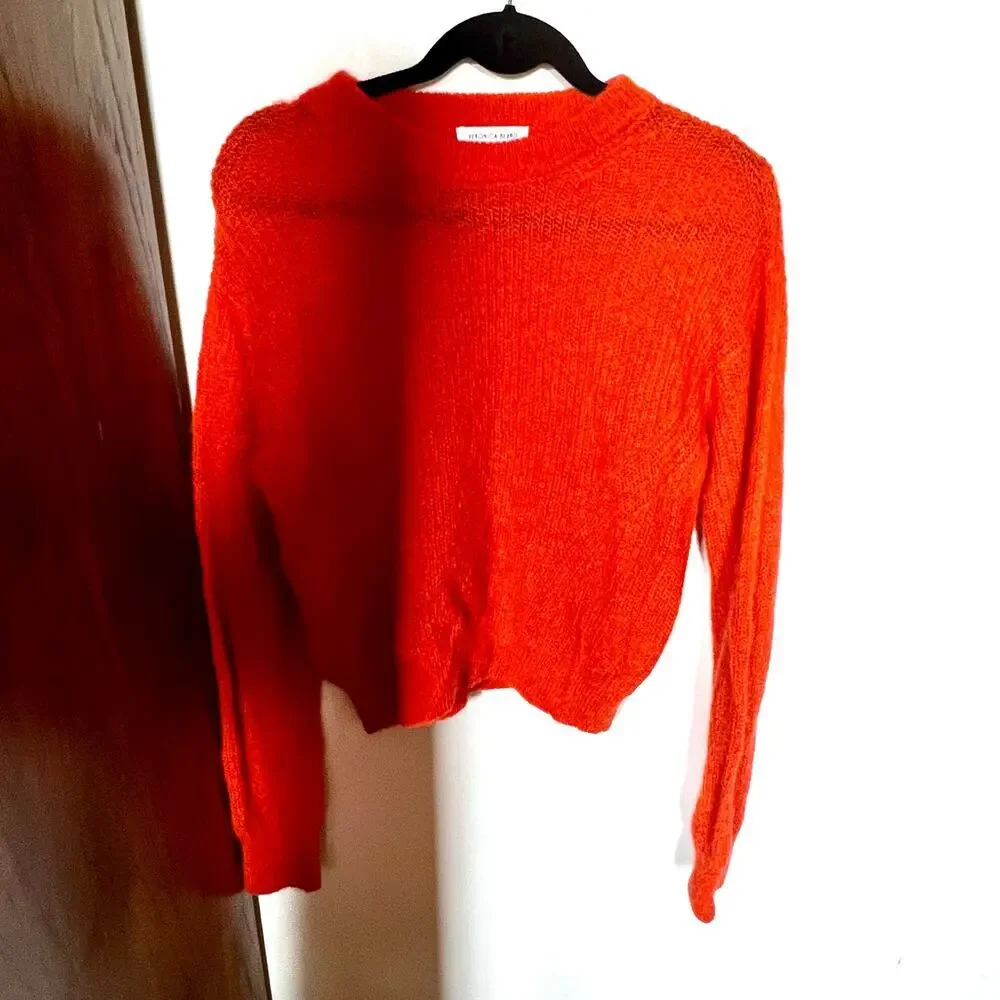 Veronica beard melinda crew neck sweater deep orange size S - Picture 3 of 11